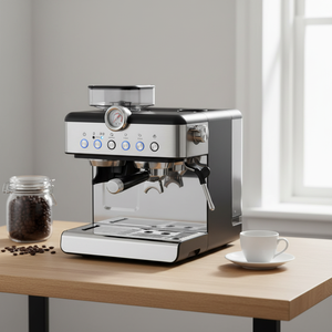 Machine à café semi-automatique et moulin à café 1350 W/2000 W, machine à expresso domestique pour la maison et les petits cafés - Product Image 1