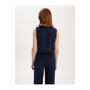 Blusa de Mujer en Mezcla de Lino y Viscosa con Detalle de Accesorios, Camisa Elegante y Cómoda - Product Image 5