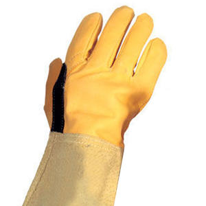 Guantes profesionales de cuero de vaca para Stick MIG Tig soldadura Color personalizado seguridad trabajo mano guantes protectores - Product Image 3