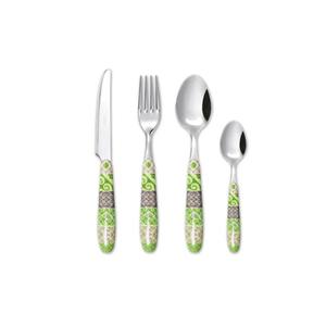 Ensemble de 4 couverts en acier inoxydable plaqué couleur argent, fourchette, cuillère, couteau, lave-vaisselle, utilisation en Inde. - Product Image 3