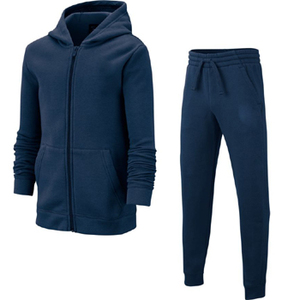 Ensemble de survêtements de sport d'hiver personnalisés pour hommes, coupe régulière, en polaire polyester épais 360g, avec veste de jogging, longueur intégrale, vente en gros - Product Image 3