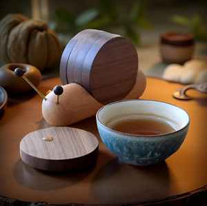 KALATRI Classic Handmade Eco-Friendly Square Walnut Wood Coaster Set with <b>Black</b> <b>Epoxy</b> <b>Resin</b> Coasters for Restaurants - Product Image 4