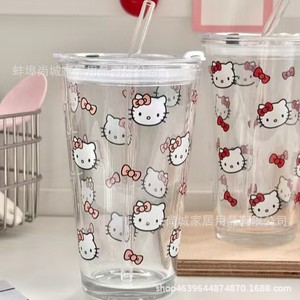 แก้วแก้วใสทนความร้อนขนาดใหญ่ลายแมวเต็มจอ สำหรับนม กาแฟ น้ำผลไม้ อาหารเช้า - Product Image 3