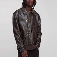 Veste en cuir véritable sur mesure pour homme, couleur unie, design classique de luxe, respectueux de l'environnement, de haute qualité, professionnelle