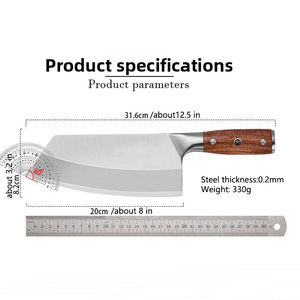 Cuchillo de Cocina Moderno, Acero Inoxidable 4Cr13, 20 cm, Mango de Madera de Pera, Ambidiestro, Apto para Lavavajillas - Product Image 3