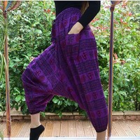 Pantalon Sarouel Baggy Bohème Gipsy Hippie Imprimé Ohm Style Indien Femme GC-AP-124.