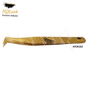 Fabricant Extension de Cils Pince À Épiler En Acier Inoxydable Logo Personnalisé Volume Extension Pincettes Diamond Grip NQLASH Pincettes - Product Image 1