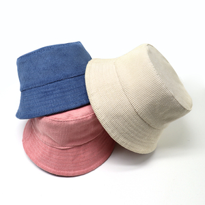 Logo personnalisé femmes rayé court pêcheur chapeau chaud décontracté velours côtelé seau chapeau voyage quotidien cyclisme pour adulte - Product Image 1