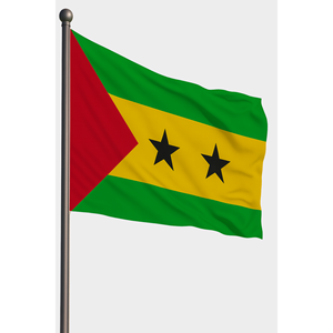 Bandera Personalizada de Sao Tomé y Príncipe con Impresión Digital en Seda sobre Asta de Aluminio, Estilo Bandera de Exterior para Exhibición - Product Image 1