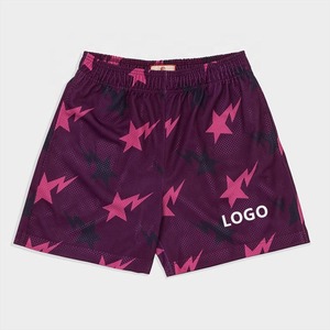 Short en maille de basket-ball brodé en polyester à sublimation Short de basket-ball personnalisé pour hommes Vente en gros - Product Image 2