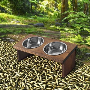 Mesa de Comedor para Mascotas de Madera Ecológica al por Mayor |   Comedero Elevado para Perros y Gatos con Soporte para Tazones, Diseño Redondeado Personalizado, Fábrica OEM - Product Image 2