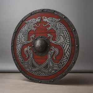 Bouclier Viking DIY de qualité industrielle, personnalisable, en bois et bandes de cuir, fabrication artisanale, épaisseur OEM, fabrication de pointe - Product Image 2