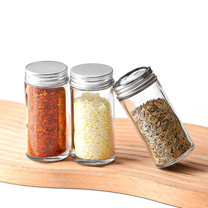 Ensemble de pots à épices en verre avec design carré, flacons à assaisonnement comprenant des couvercles à secouer pour le sel, le poivre, les herbes et le stockage quotidien de la cuisine - Product Image 5