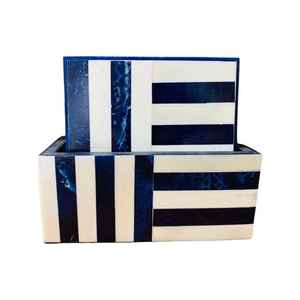 Artisanat moderne nouveauté sous-verre promotionnel 4x4 pouces incrustation d'os corne conception à carreaux vaisselle de style classique - Product Image 1