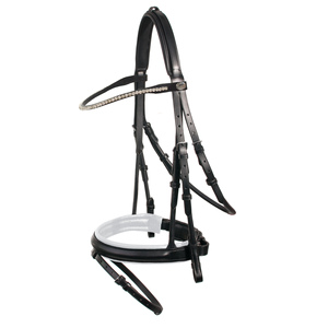 Bride en cuir Cheval Équestre Bride innovante en cuir avec une combinaison de personnalisation de muserolle croisée et flash disponible - Product Image 6