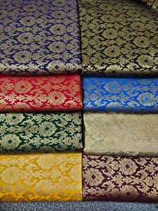 Telas de brocado de seda sintética tejidas a mano de ocho colores, Sarga de estilo impreso para diseñadores y reventa de vestidos de novia - Product Image 4