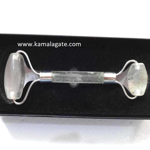 Baguette de massage faciale en quartz rose à double tête avec pierre précieuse naturelle et boîte personnalisée - Product Image 6