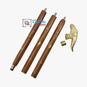 Canne de marche personnalisée en bois avec poignée en laiton doré de style nautique vintage pour hommes et femmes, idéale pour la randonnée et le camping en extérieur - Product Image 4