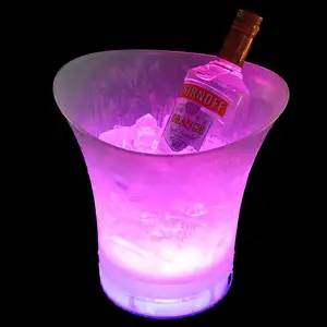 Luminaires pour bar à LED, bar, vin, Champagne, refroidisseur de bière, seau à glace scintillant, 5l