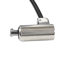 Câble de sécurité antivol robuste pour ordinateur portable ABA, modèle 102923, clé standard K-Slot, alliage de zinc durable, finition chromée, cylindre