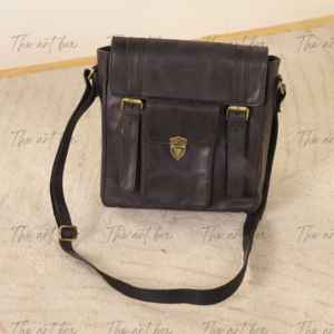 Leather Sling Bags Customizable Real Leather Vintage Unisex Bag Portable & Durable Travel Cross <b>Body</b> Flap Closer Messenger Bags - Product Image 5