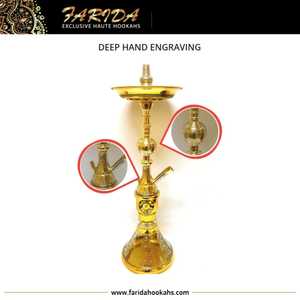 Cachimbas Farida de calidad superior, cachimbas tradicionales egipcias, narguile único de lujo hecho a mano, latón macizo, grabado a mano profundo, 65cm - Product Image 5