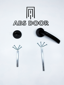 ชุดแขนประตูสองชิ้นทันสมัยเป็นมิตรกับสิ่งแวดล้อมสำหรับห้องน้ำห้องน้ำห้องสุขา (สแตนเลสสีดำทิศทางขวา) - Product Image 2