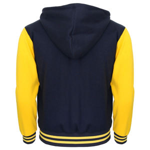 OEM personalizado de cuero de manga larga Patchwork Color Streetwear Letterman Varsity chaqueta para los hombres - Product Image 6