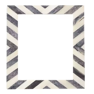 Nouvel arrivage de cadre photo en MDF pour bureau à domicile cadre photo en bois artisanal naturel avec incrustation d'os noir blanc directement en usine - Product Image 1