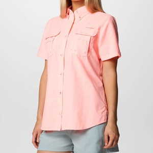 Blusa elegante de algodón de verano de media manga para mujer, botón de alta calidad, informal, personalizado, nuevo diseño, bordado, decoración sólida - Product Image 3
