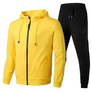 Costumes de sport pour hommes Offre Spéciale personnalisés couleur unie sweats à capuche à rayures chaud pour la peau confortable respirant Jogging Gym Fitness ensembles - Product Image 2