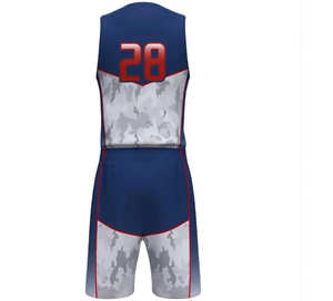Conjunto de Uniforme de Baloncesto Americano Personalizado al por Mayor para Hombre, Tallas Grandes, Transpirable, con Estampado Digital y Pantalones Cortos de Malla con Bordado - Product Image 2