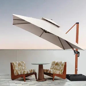 맞춤형 가구 야외 대형 캔틸레버 우산 전체 알루미늄 상업용 레스토랑 우산 파티오 파라솔