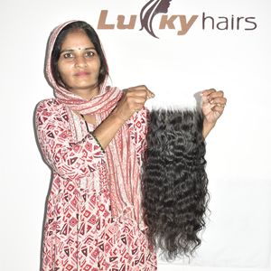 Indian Virgin Remy Human Hair 6x6 <b>Lace</b> <b>Closure</b> 10-32 Inches Natural Color Unprocessed Wholesale Curly - Product Image 3