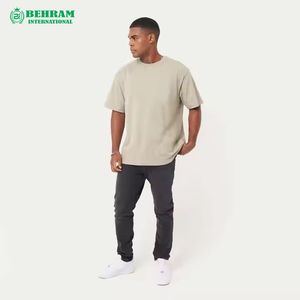 Men's Classic Oversized T-<b>Shirt</b> <b>100</b>% <b>Polyester</b> Jersey Medium Weight Ribbed Neck Short Sleeves Regular Fit Breathable Quick Dry - Product Image 3