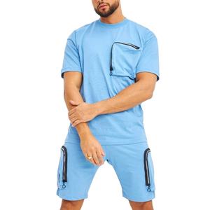 Vêtements d'été pour hommes, ensemble 2 pièces pour hommes, t-shirt à manches courtes et short, vêtements de mode pour hommes, motif imprimé, poche, survêtement - Product Image 2