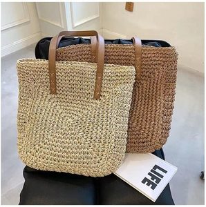 กระเป๋าโท้ทฟางสำหรับผู้หญิง, กระเป๋าสะพายไหล่สไตล์โบฮีเมียนความจุขนาดใหญ่กระเป๋าชายหาดพร้อมซับใน - Product Image 5