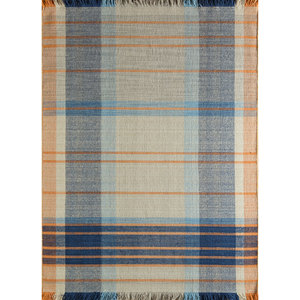 พรมขนสัตว์สีเบจและสีน้ำตาลลายตารางหมากรุกสำหรับห้องนั่งเล่นหรือทางเดินในบ้าน-Pdwl-463 - Product Image 1