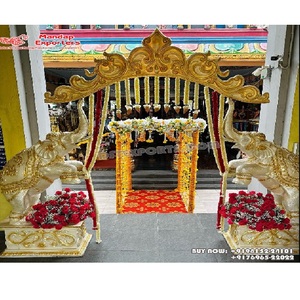 Puerta de entrada para invitados de Boda del sur de la India, decoración de bienvenida de boda hindú con elefantes, decoración de boda real, entrada de EE. UU. - Product Image 1