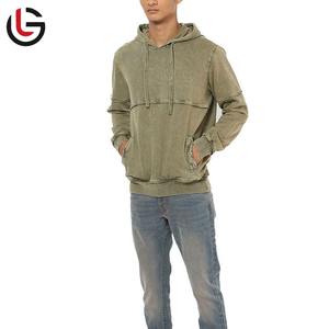 Sudadera con capucha lavada con ácido de algodón para hombres, logotipo impreso personalizado, bordado, a prueba de viento, ropa de invierno para el personal, sudaderas ODM suministradas medianas XXL - Product Image 4