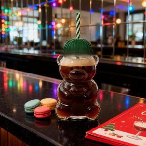 <span class=keywords><strong>Tazza</strong></span> di paglia di nuovo <span class=keywords><strong>orso</strong></span> 2025 tazze da caffè carine tazze di vetro orsi per regali da ufficio - Product Image 5