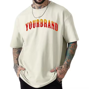 Nueva llegada de moda de gran tamaño gota hombro camiseta cremallera calidad personalizada impresión 3D bordado Logo sólido 3D - Product Image 1