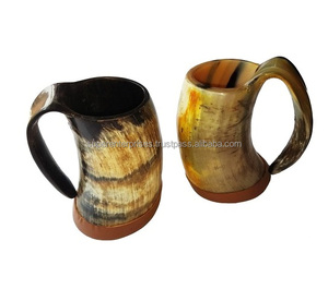 Tasse en corne de conception naturelle, finition polie à la main, Unique pour boire de la bière, décor intérieur, matériau Unique, tasse à boire - Product Image 4
