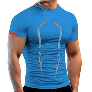 Fashionable Printed <b>half</b> <b>sleeve</b> <b>shirt</b> Gym Sport Men Quick Dry Running Workout Fitness Tops College Fit T-<b>shirt</b> - Product Image 3