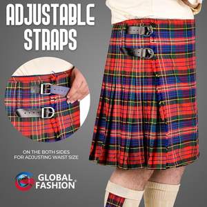 Kilt Tradicional Escocés para Hombre, Patrón de Tartán Rojo MacPherson, Kilt Personalizado de Lana Acrílica Cómodo 2026 - Product Image 3