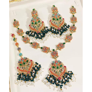 Bijoux de mariage, de fiançailles et de fête très vendus, plaqués or 18 carats, bijoux anciens faits à la main pour femmes, collier et boucles d'oreilles, bijoux de mariée - Product Image 3