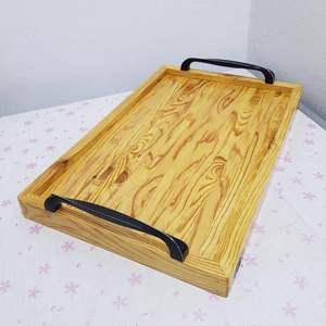 Bandeja de servicio de madera de acacia redonda FARMOUSE práctica para cocina, hogar u Hotel, vajilla de estilo clásico para fiesta o ser de comida - Product Image 1