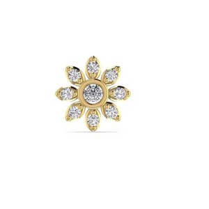 High Quality 18k Yellow Gold Certified Lab Grown Diamond <b>Nose</b> <b>Pin</b> Fine Piercing Jewelry <b>Nose</b> Stud For Weddings - Product Image 1