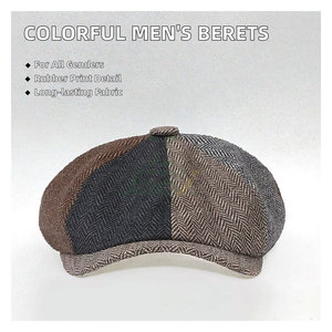 Béret formel unisexe en polyester avec impression en relief en caoutchouc et broderie machine, couvre-chef élégant pour hommes et femmes, décontracté et respirant - Product Image 2