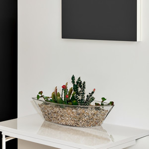 VCH1102 - Clear Large Boat <b>Vase</b> - 11 x 3 - Product Image 2